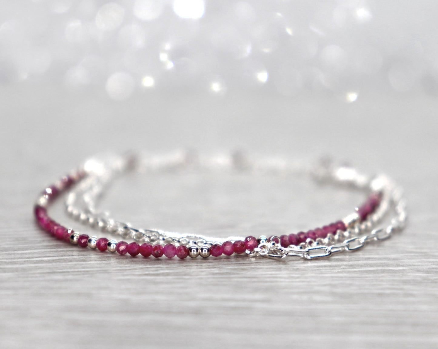 Multi Strand Ruby Bracelet