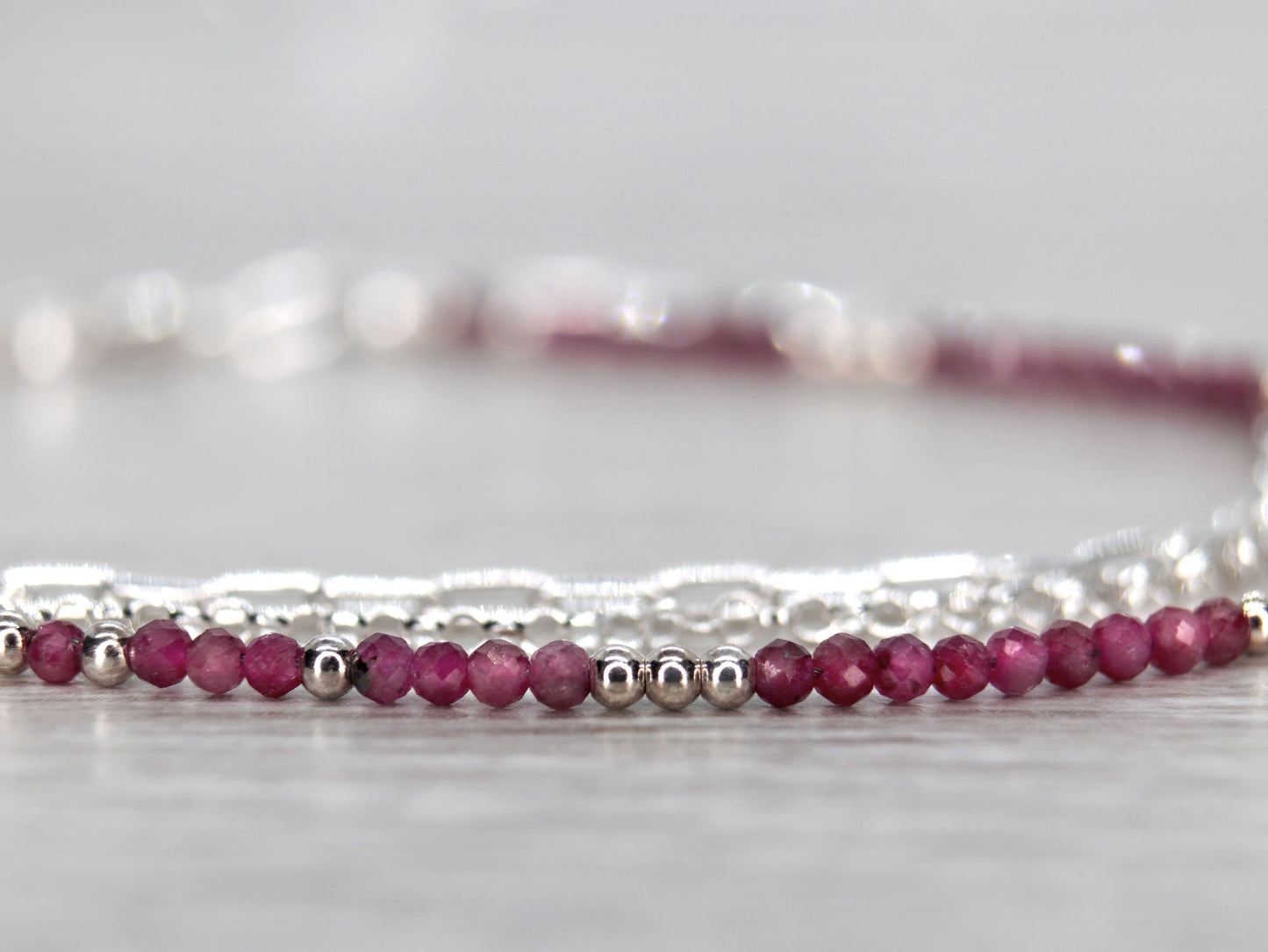 Multi Strand Ruby Bracelet