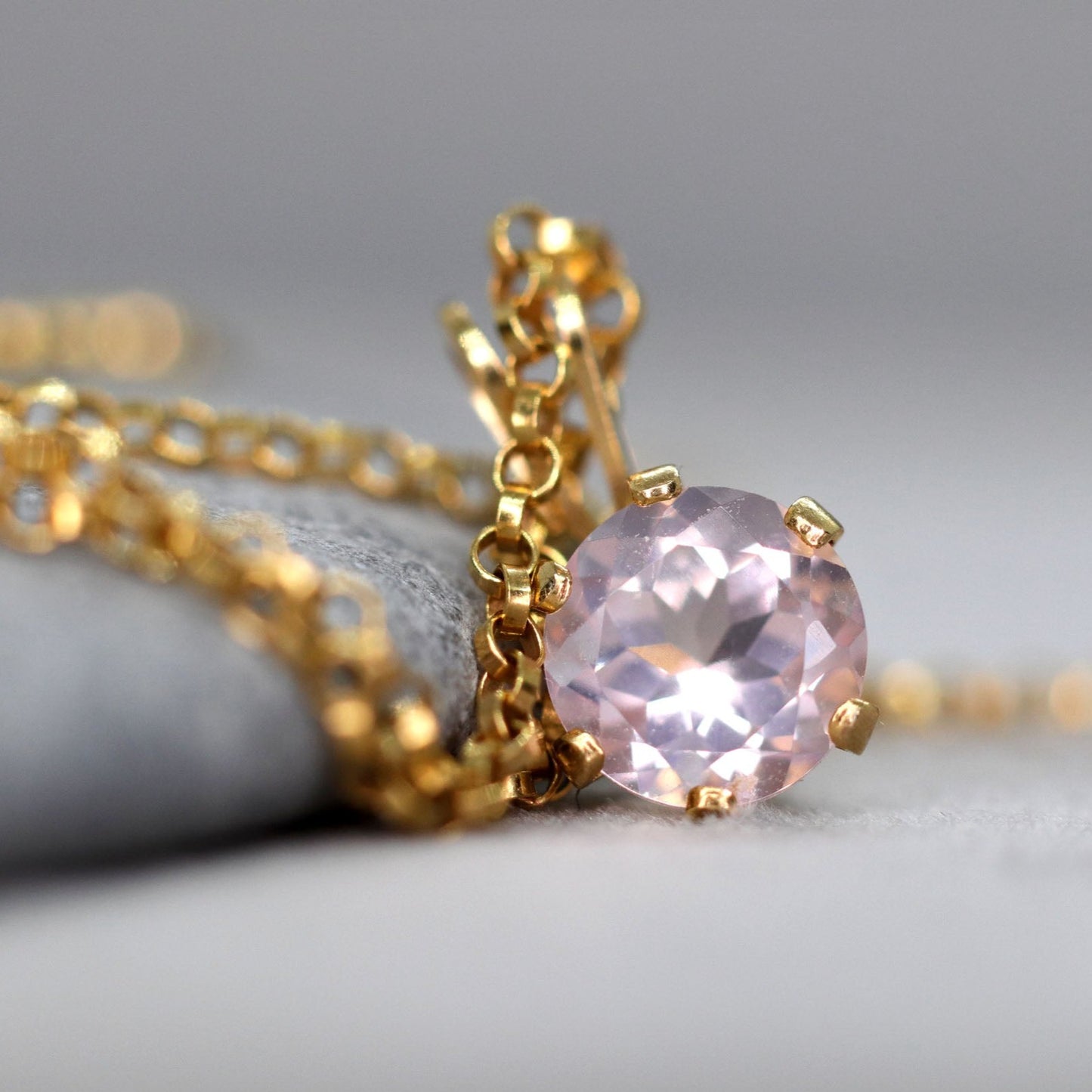 Faceted Rose Quartz Necklace, Universal Love Stone