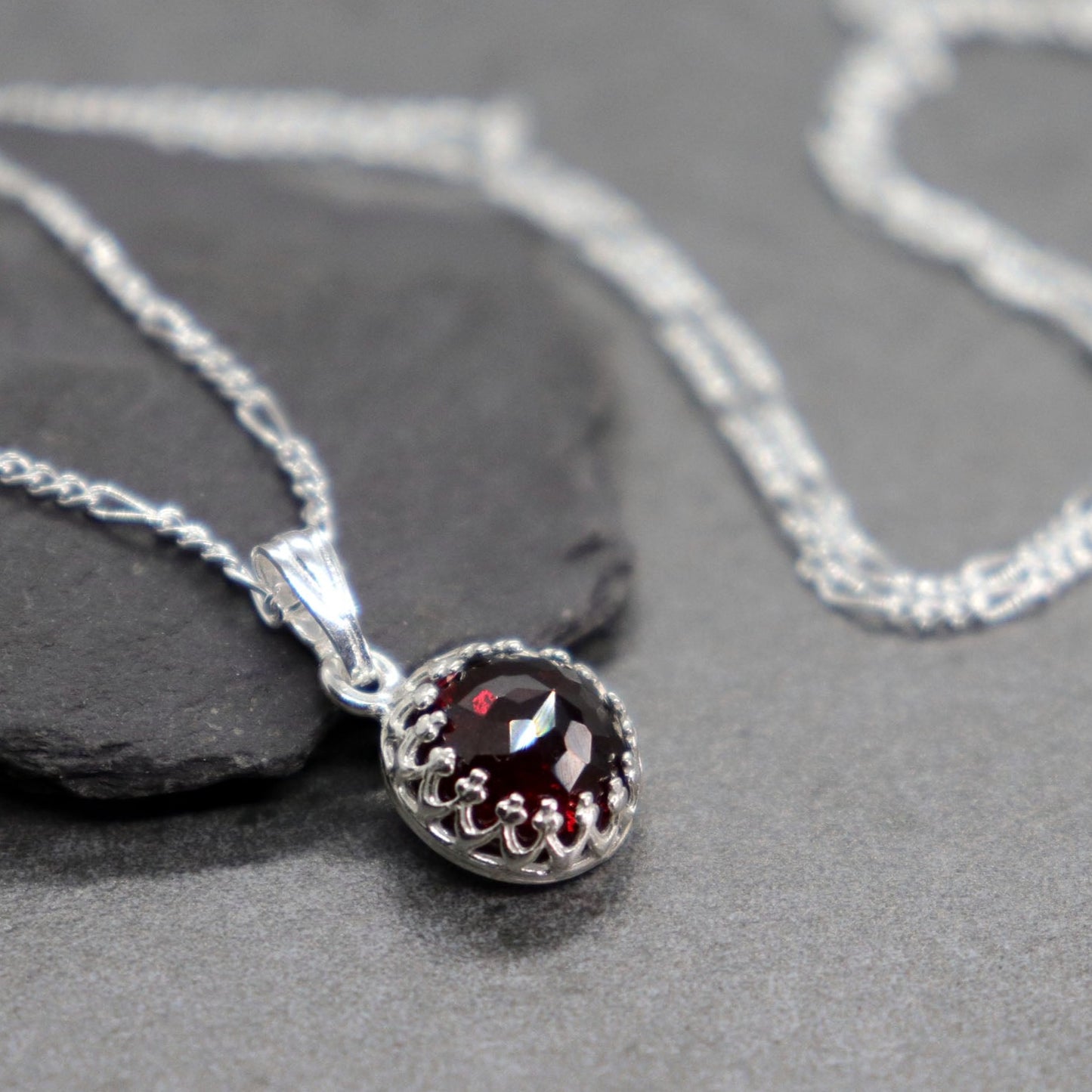 Almandine Garnet Pendant Necklace