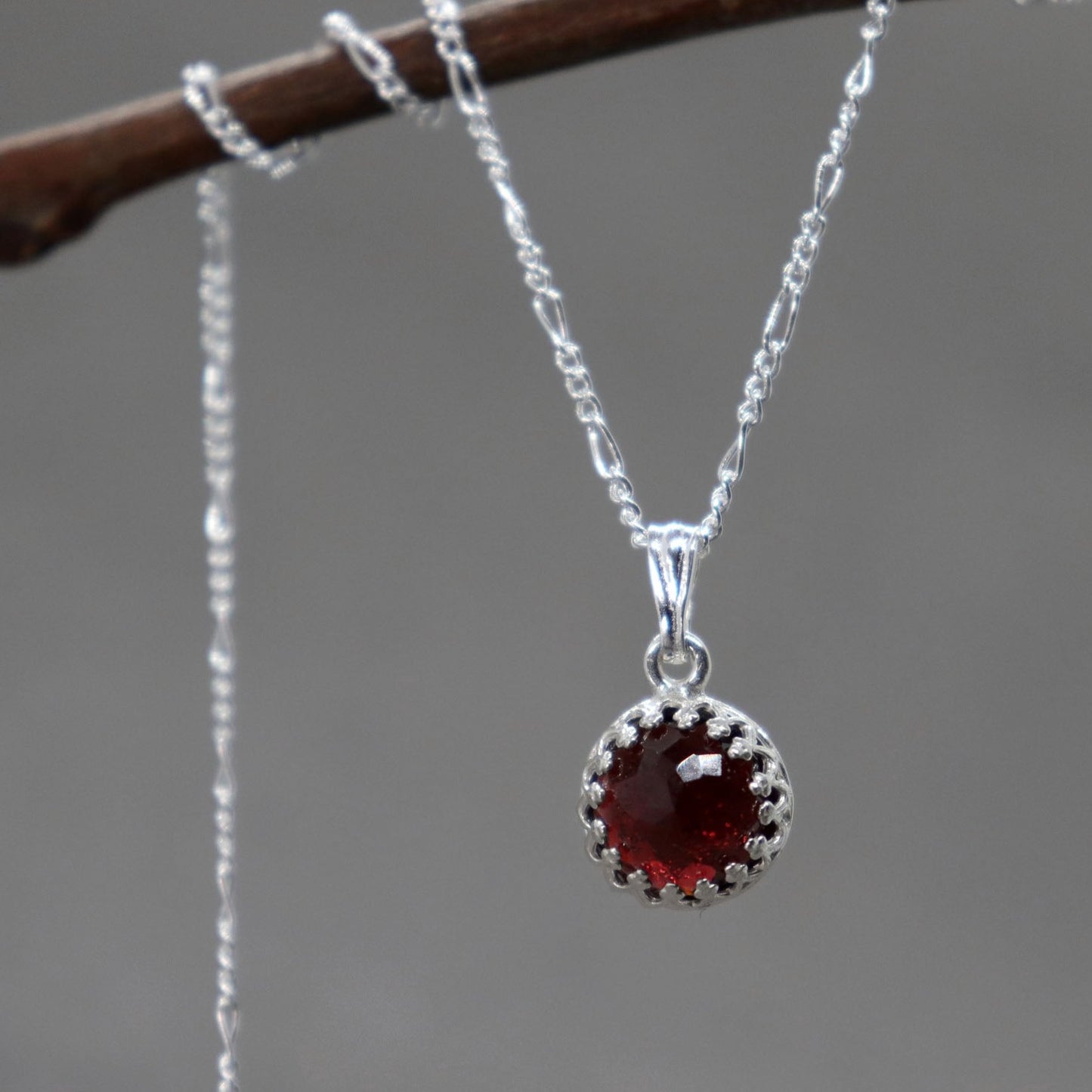 Almandine Garnet Pendant Necklace