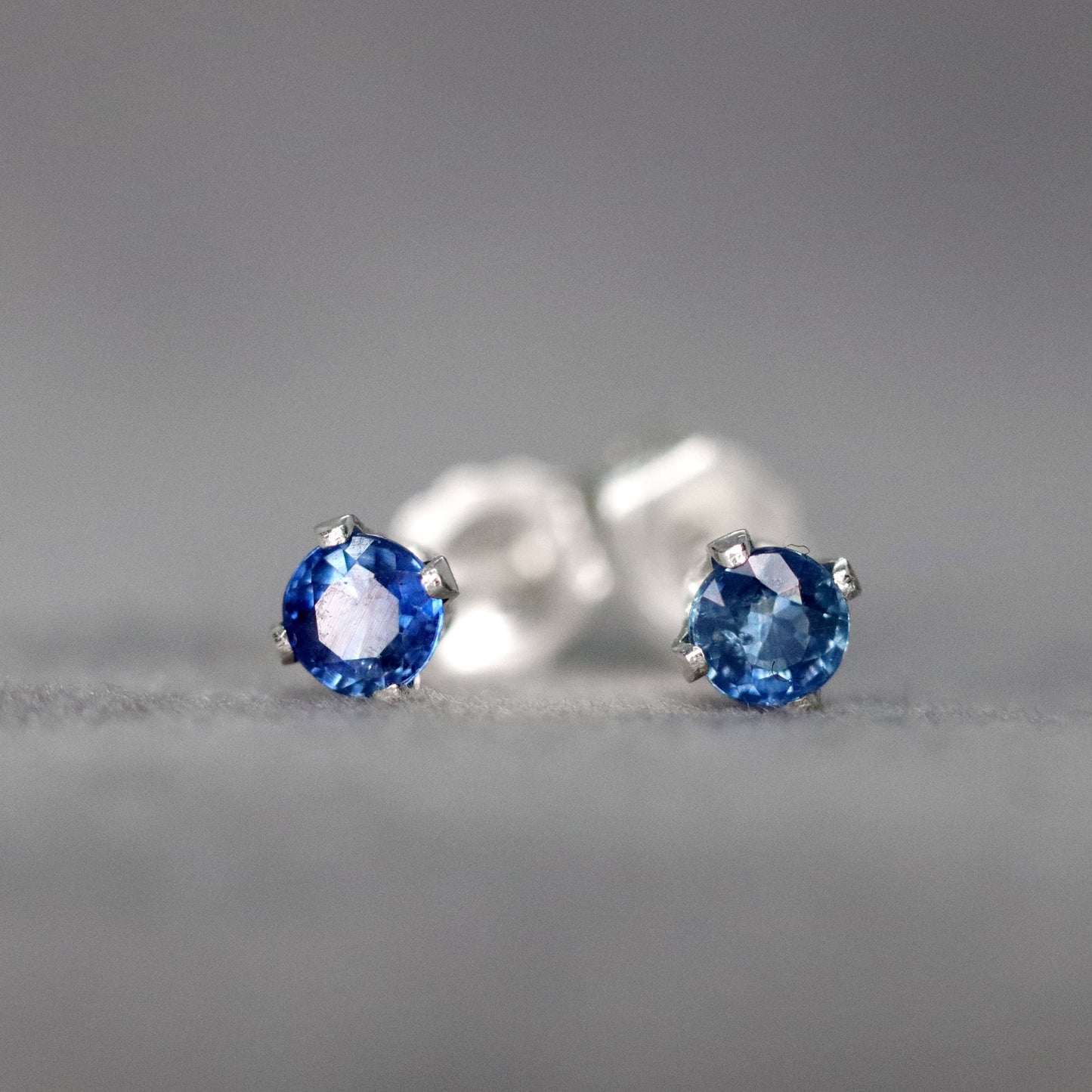 African Sapphire Stud Earrings