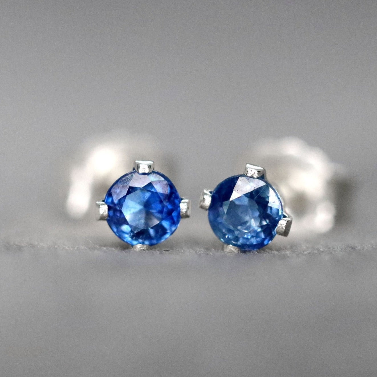 African Sapphire Stud Earrings