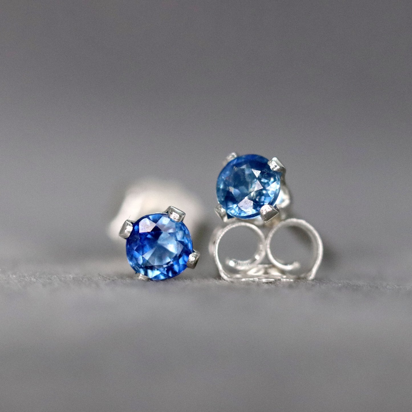 African Sapphire Stud Earrings