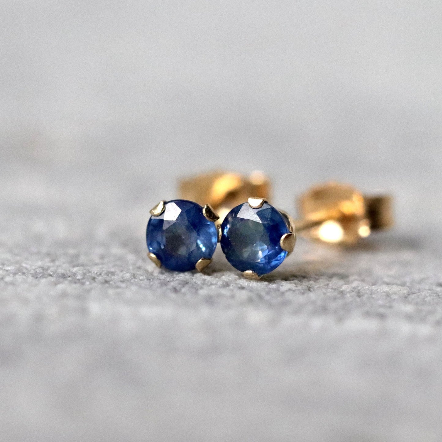 African Sapphire Stud Earrings