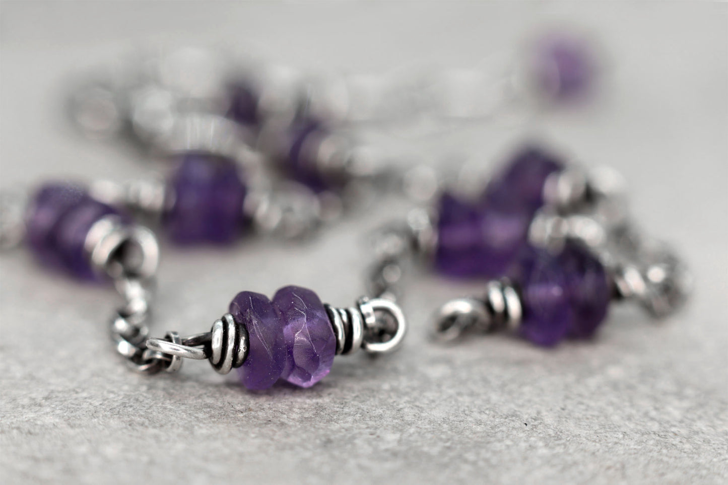 African Amethyst Chain Bracelet