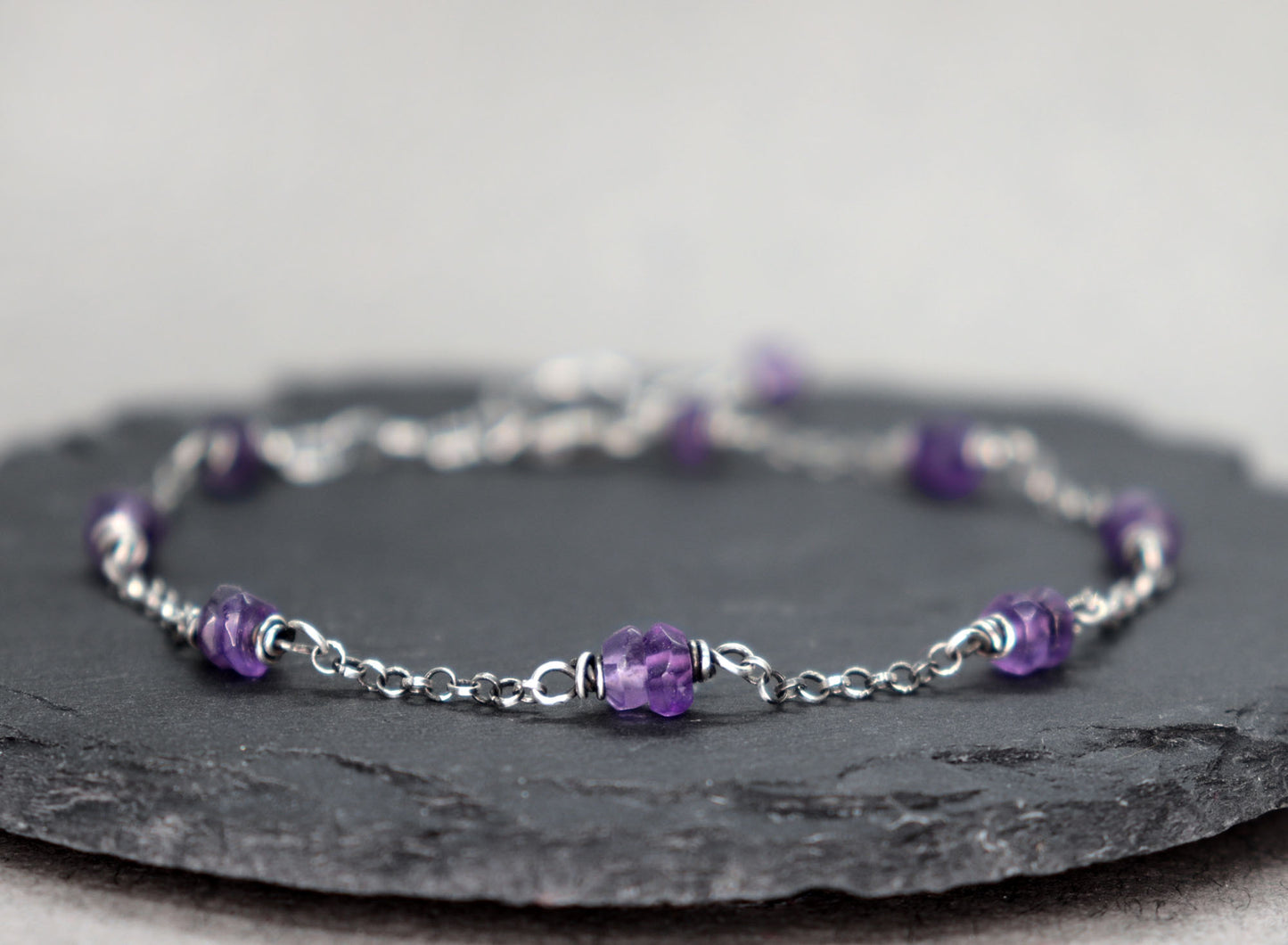 African Amethyst Chain Bracelet