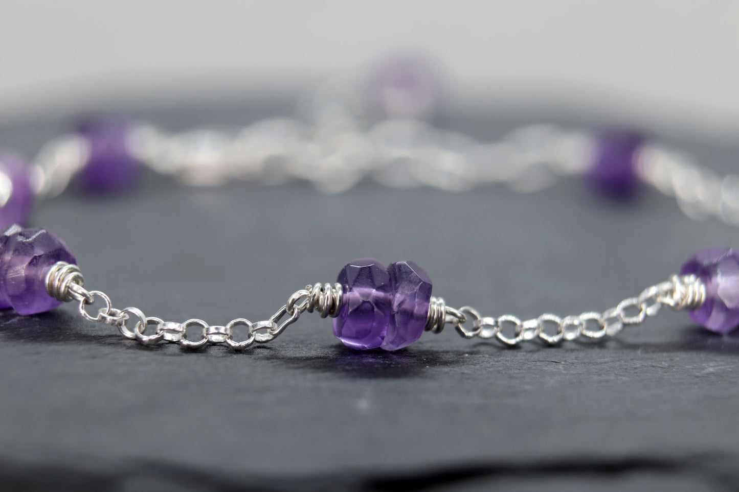 African Amethyst Chain Bracelet