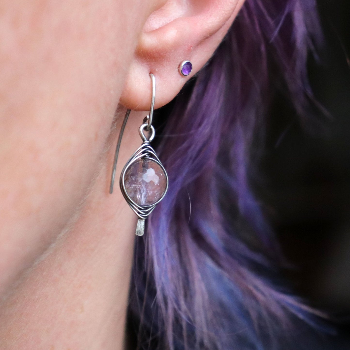 Ametrine Wire Wapped Earrings