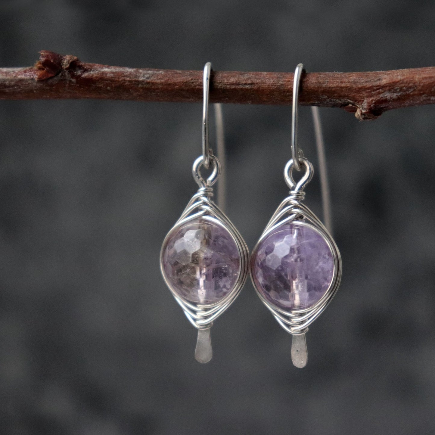 Ametrine Wire Wapped Earrings