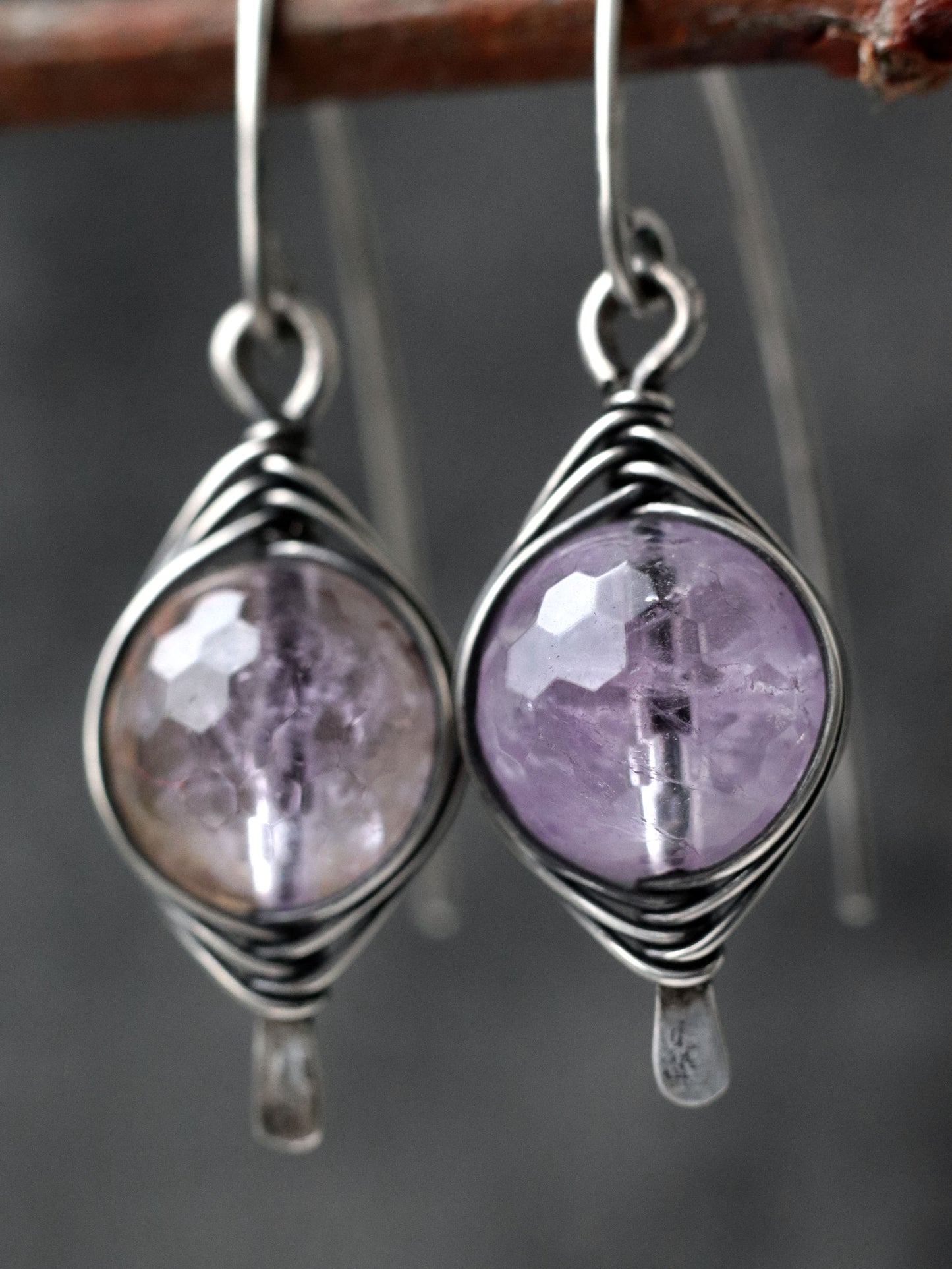 Ametrine Wire Wapped Earrings