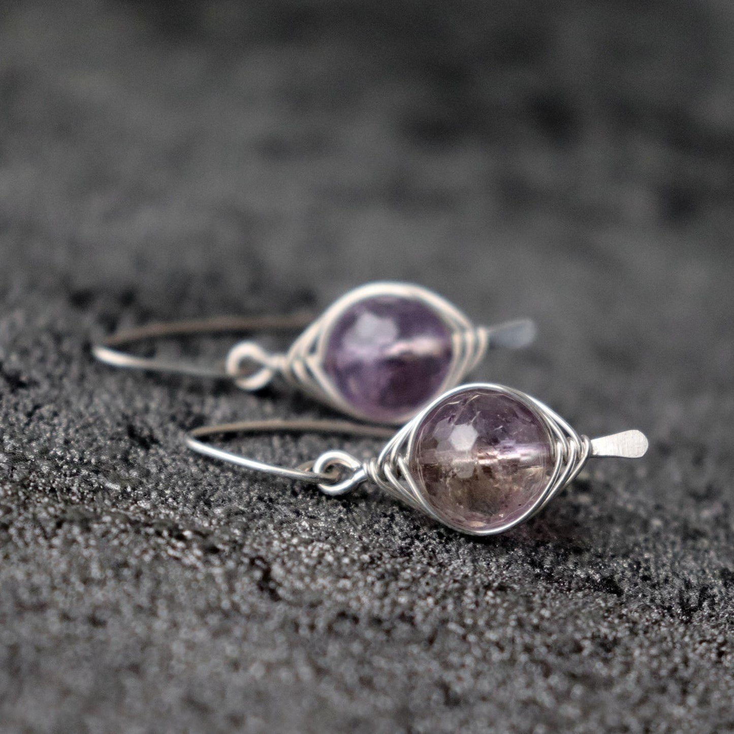 Ametrine Wire Wapped Earrings