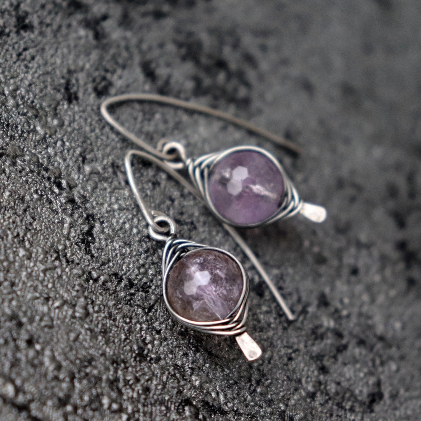 Ametrine Wire Wapped Earrings