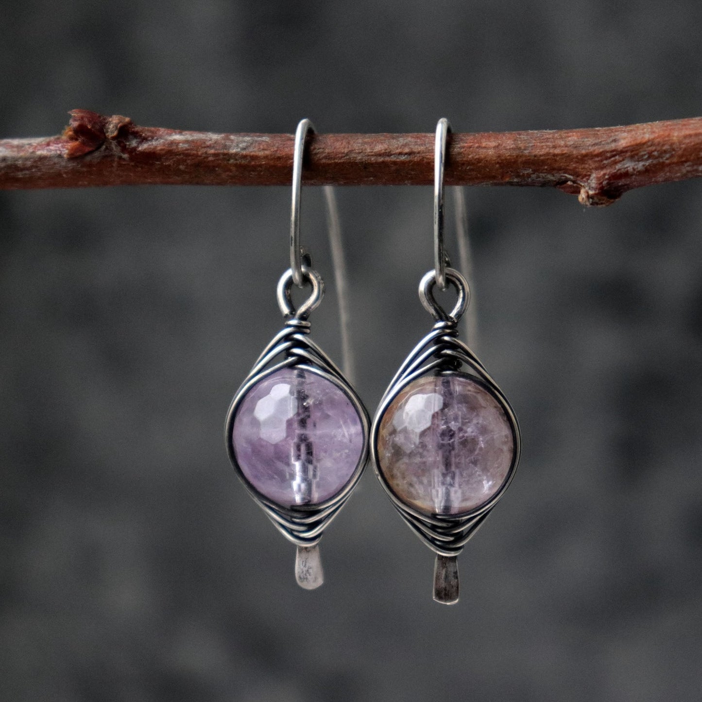 Ametrine Wire Wapped Earrings