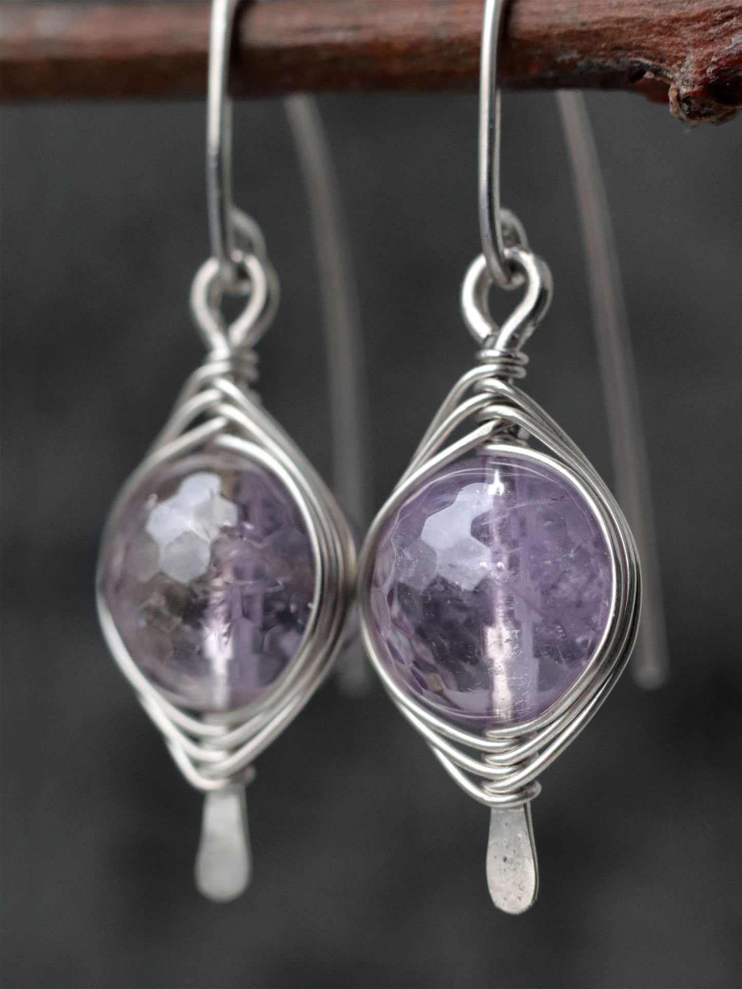 Ametrine Wire Wapped Earrings