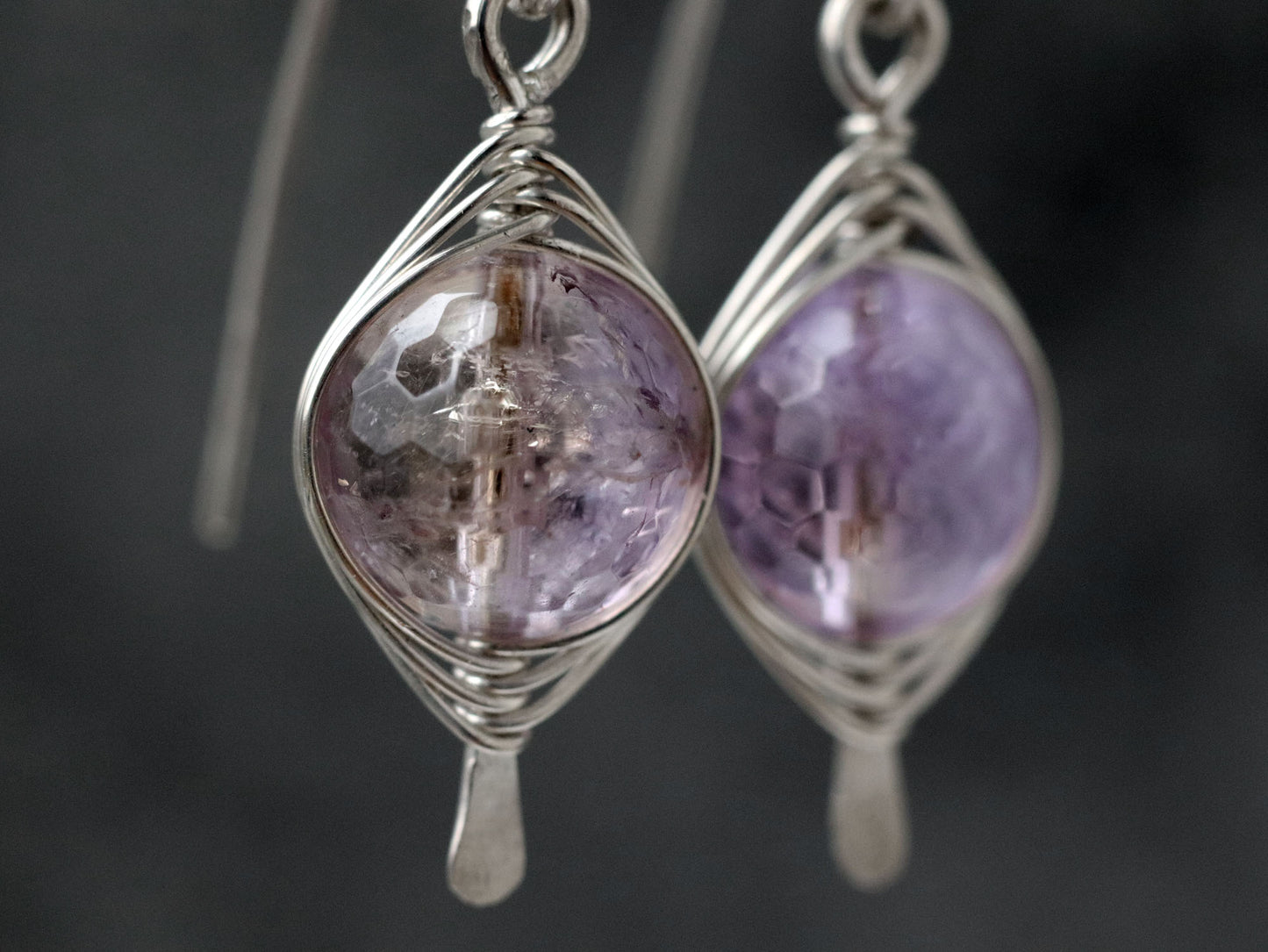 Ametrine Wire Wapped Earrings