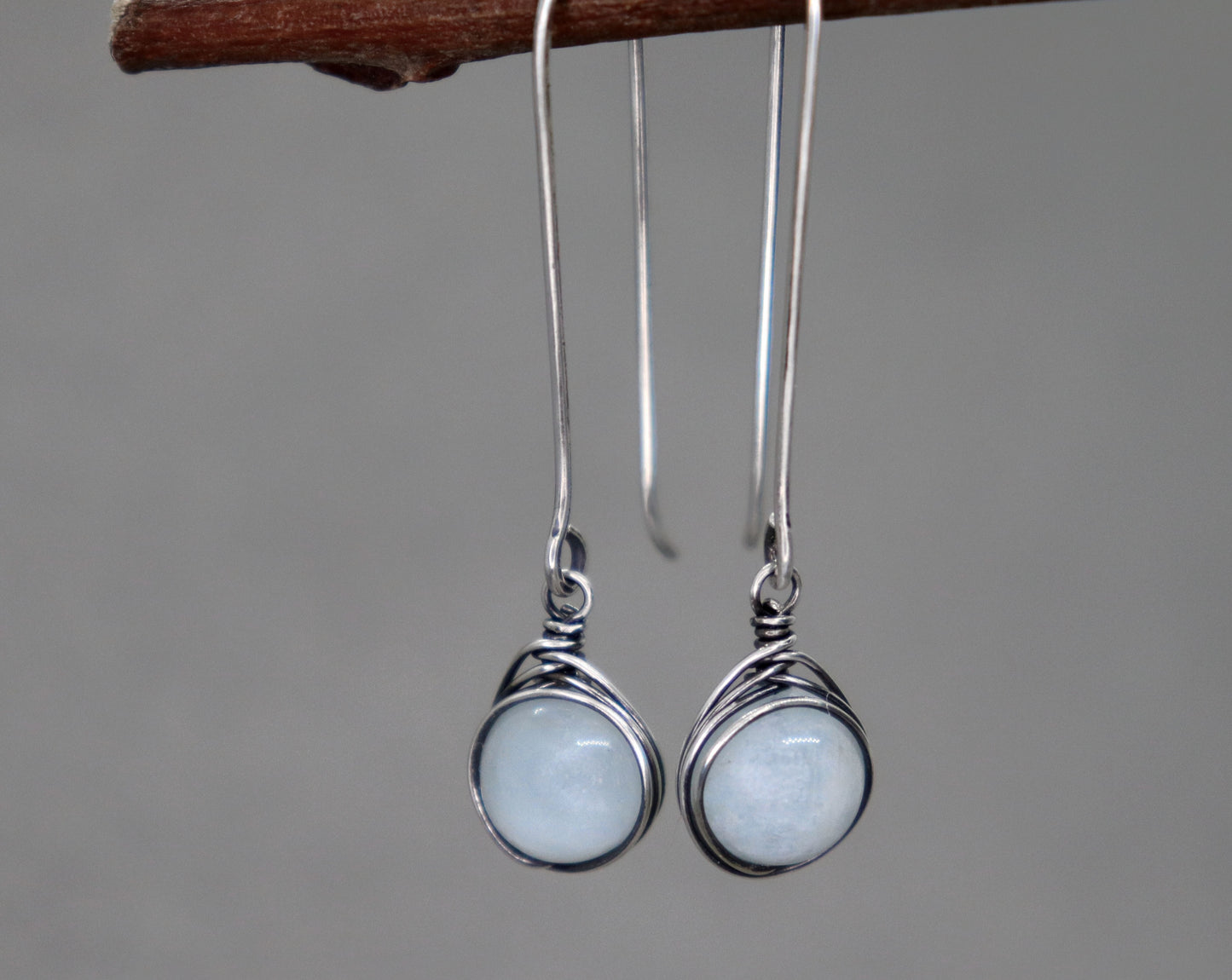 Long Aquamarine Earrings