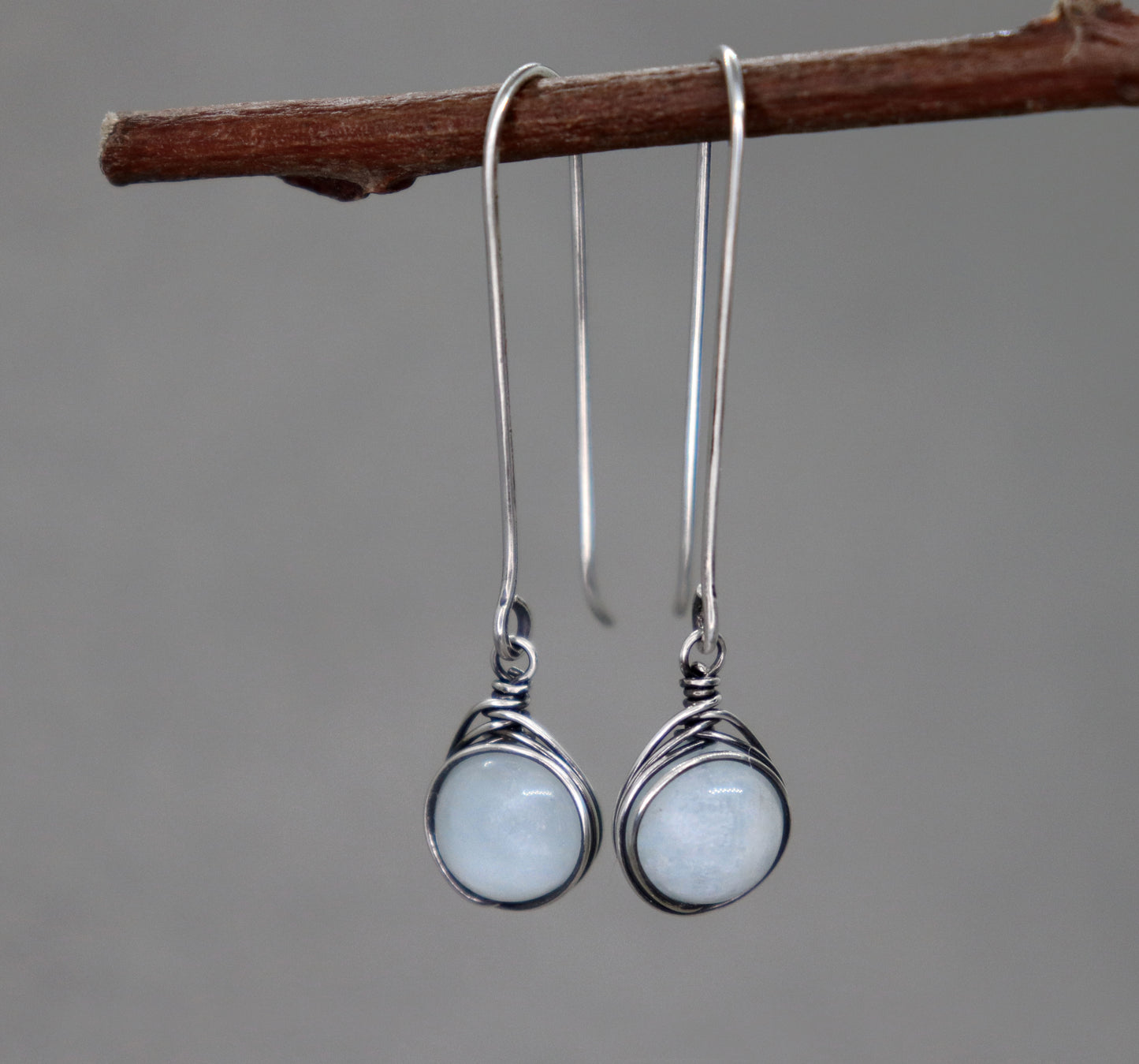 Long Aquamarine Earrings