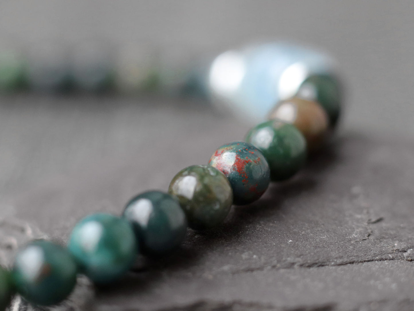 Bloodstone & Aquamarine Bracelet