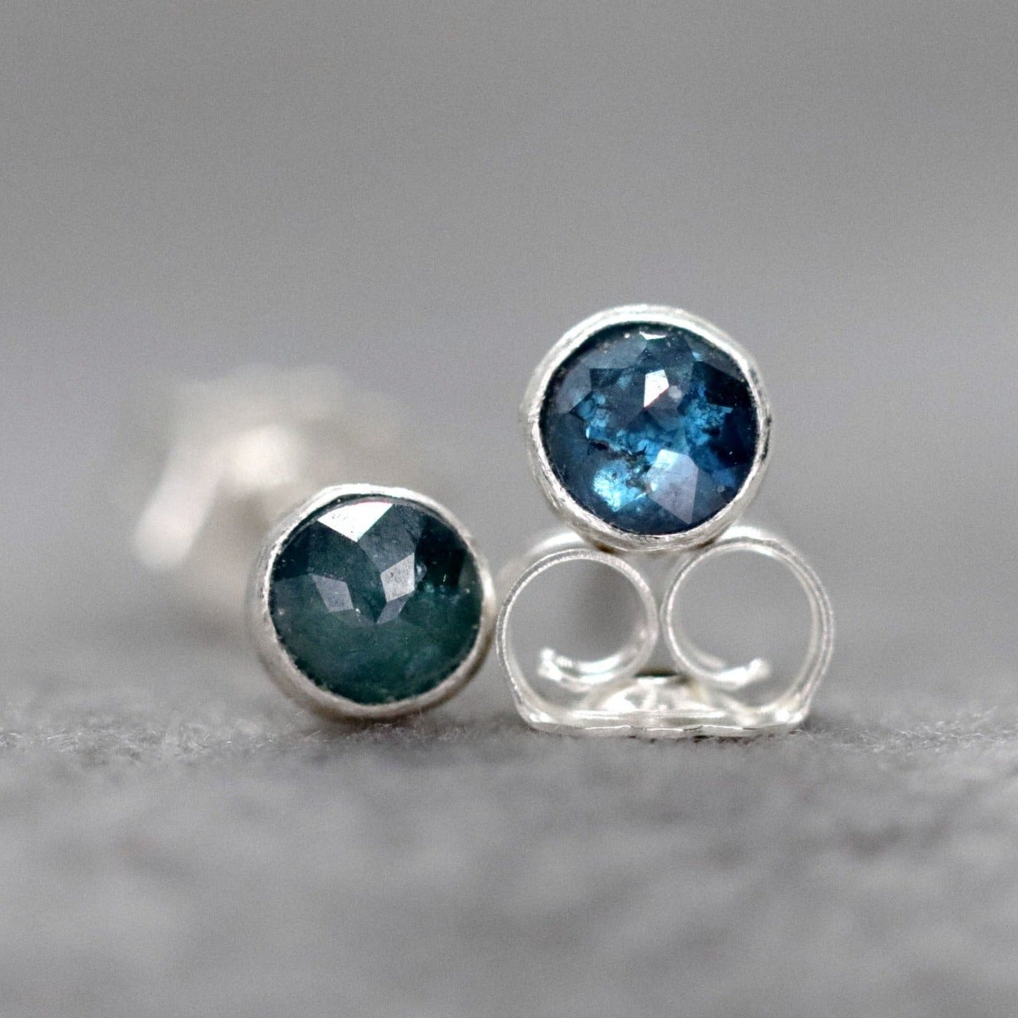 Blue Diamond Stud Earrings