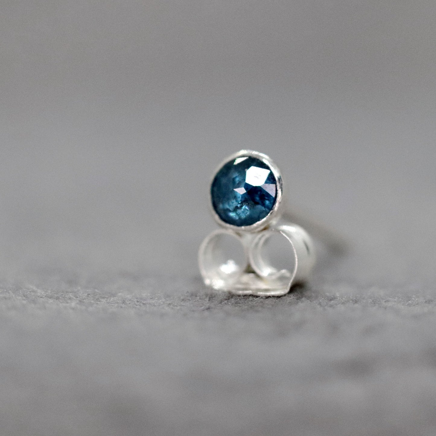 Blue Diamond Stud Earrings