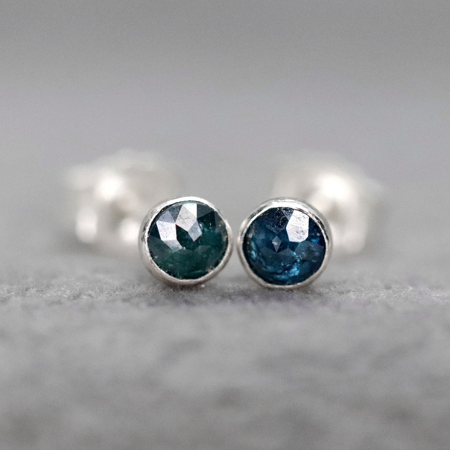 Blue Diamond Stud Earrings