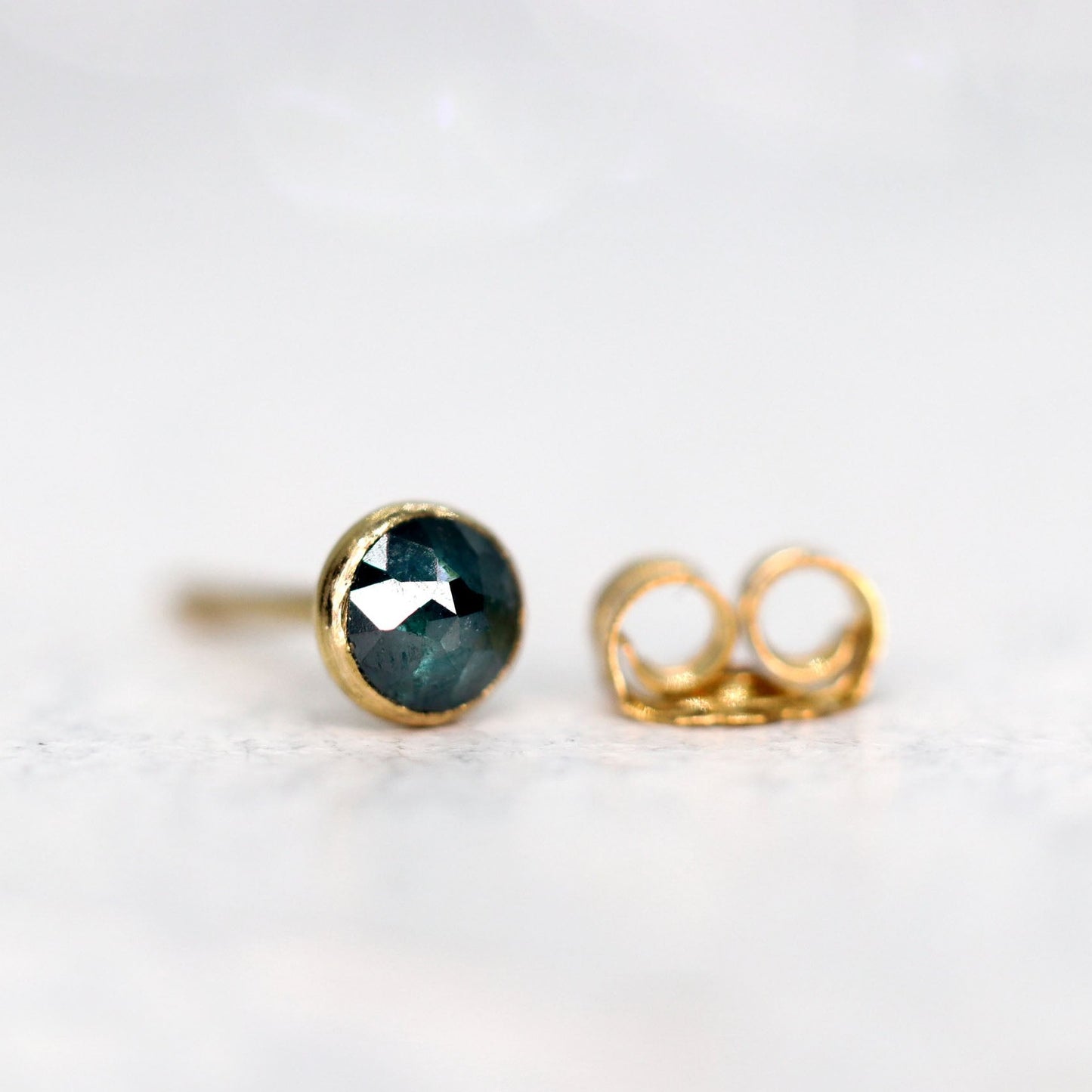 Blue Diamond Stud Earrings