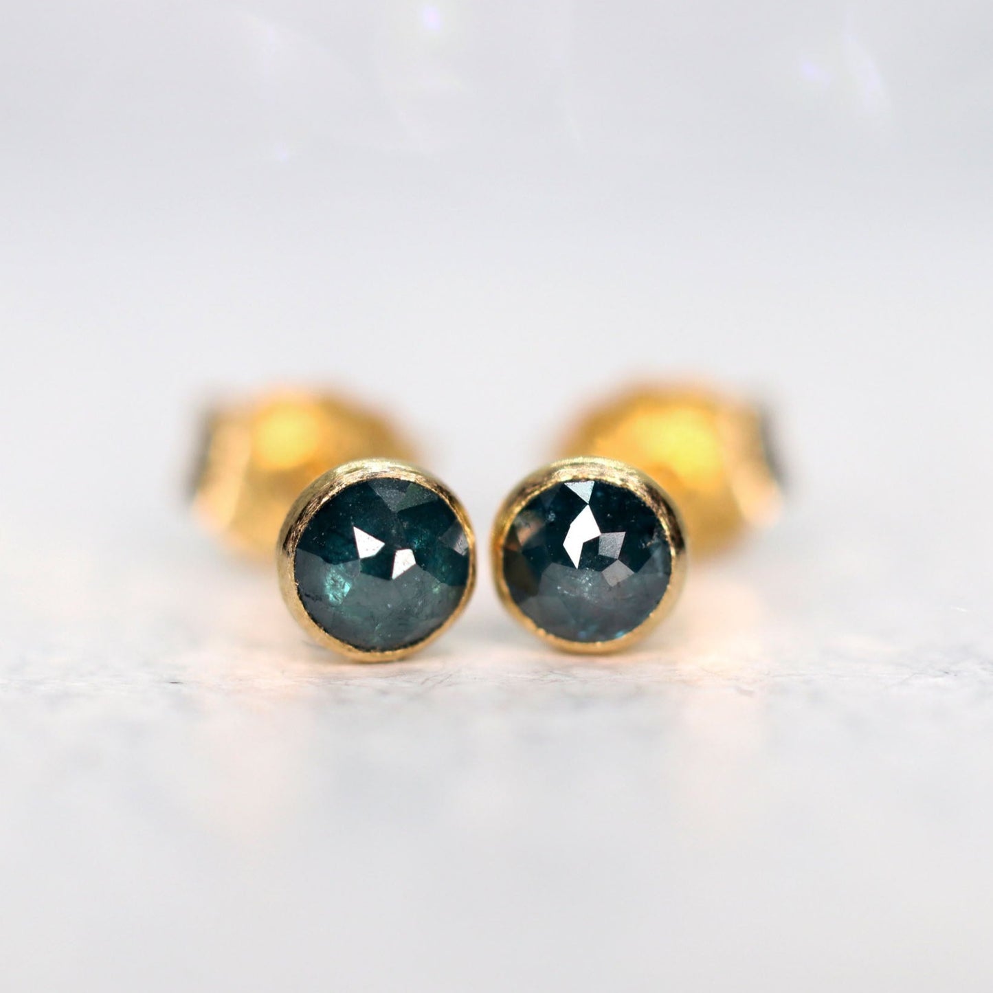 Blue Diamond Stud Earrings