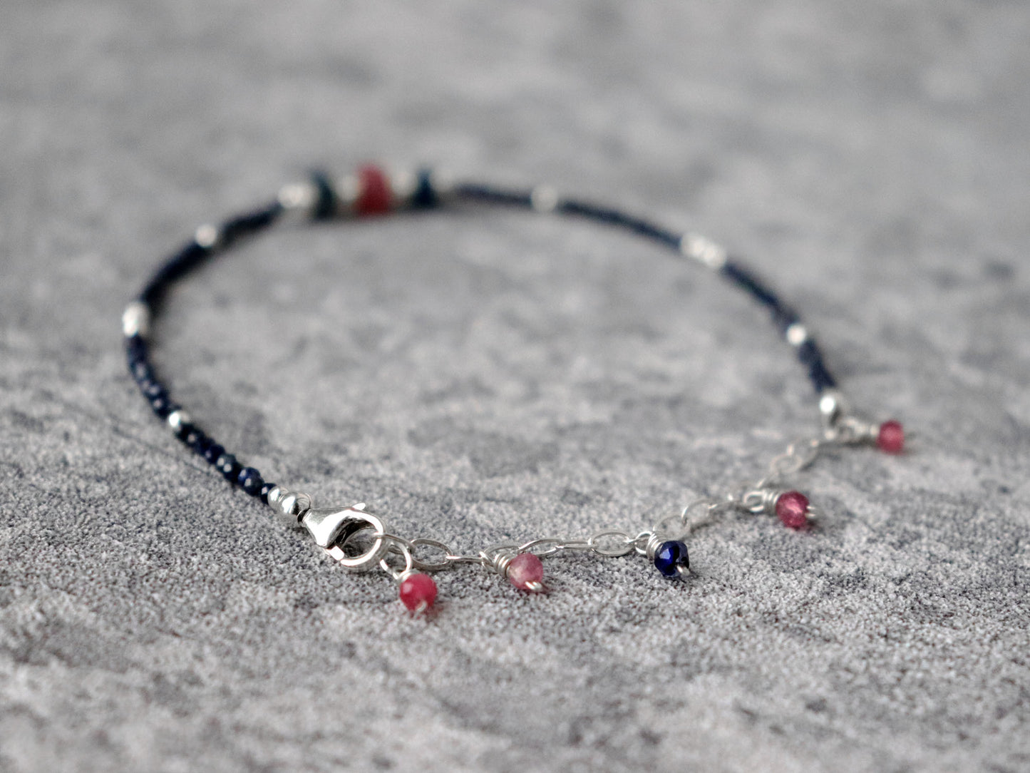 Pink and Blue Sapphire Bracelet