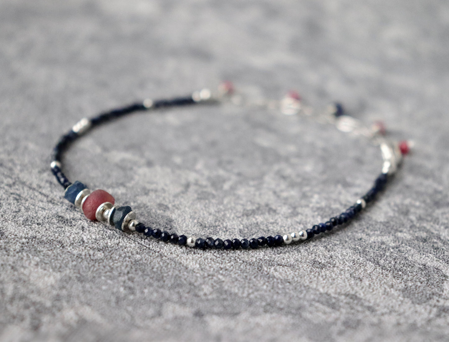 Pink and Blue Sapphire Bracelet