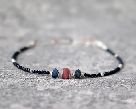 Pink and Blue Sapphire Bracelet