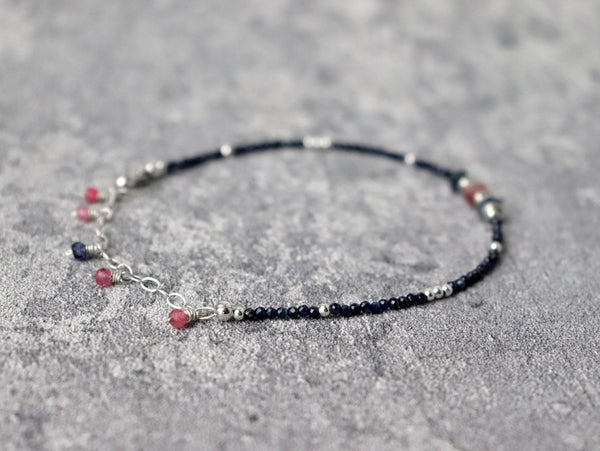 Pink and Blue Sapphire Bracelet
