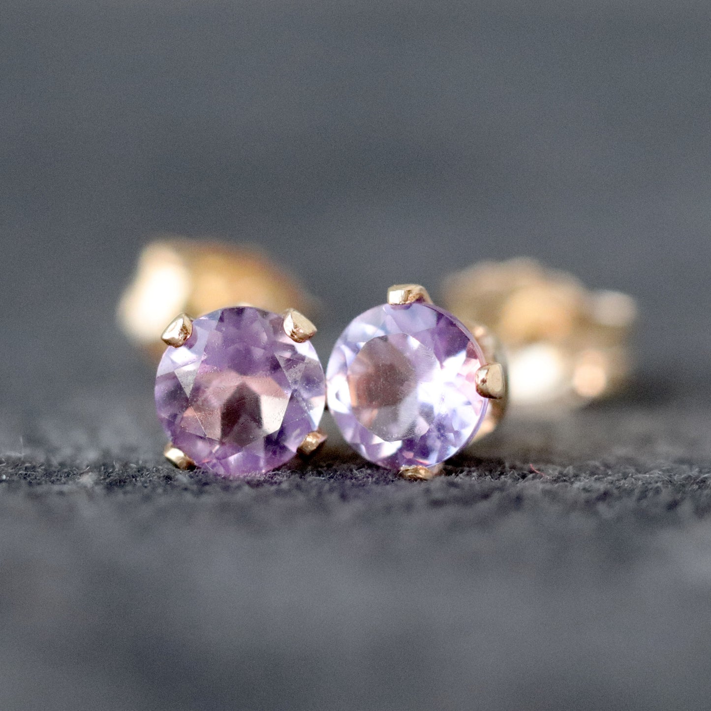 Brazilian Amethyst Stud Earrings