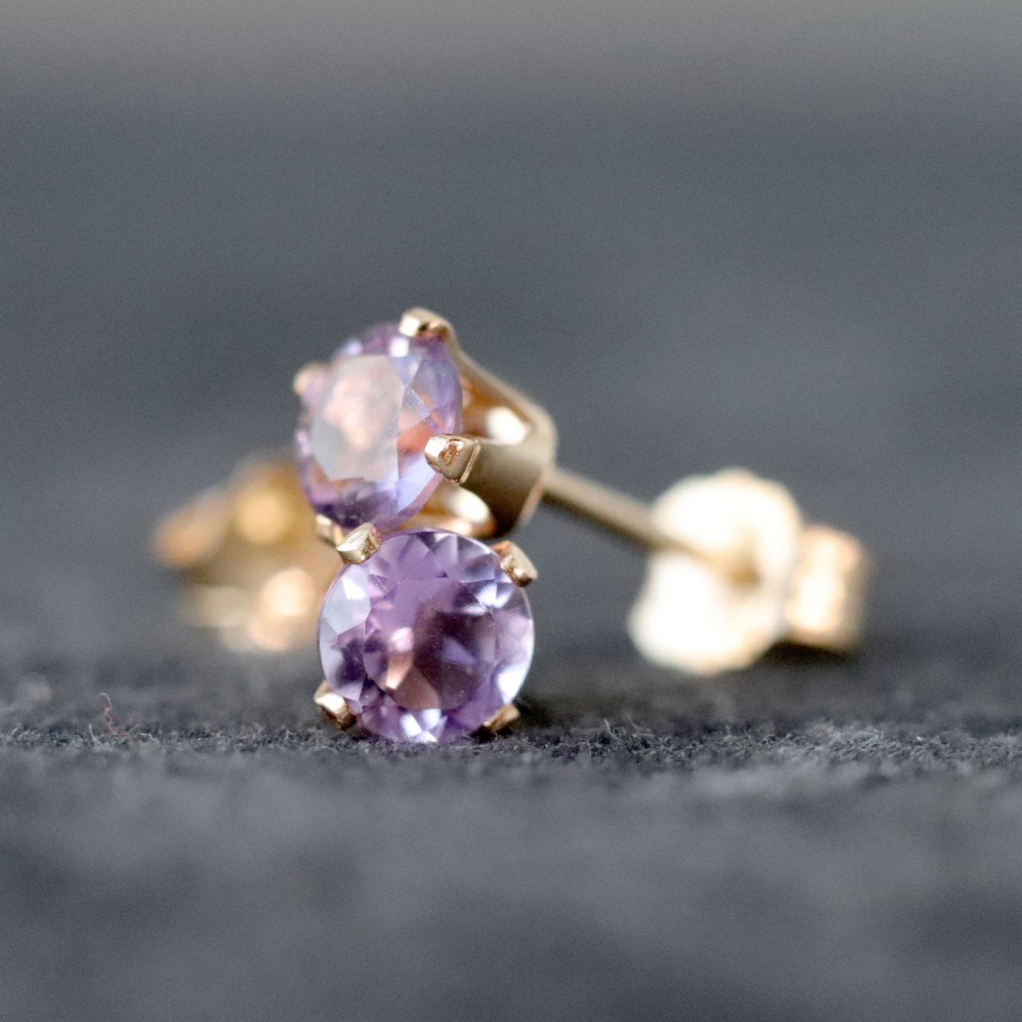 Brazilian Amethyst Stud Earrings