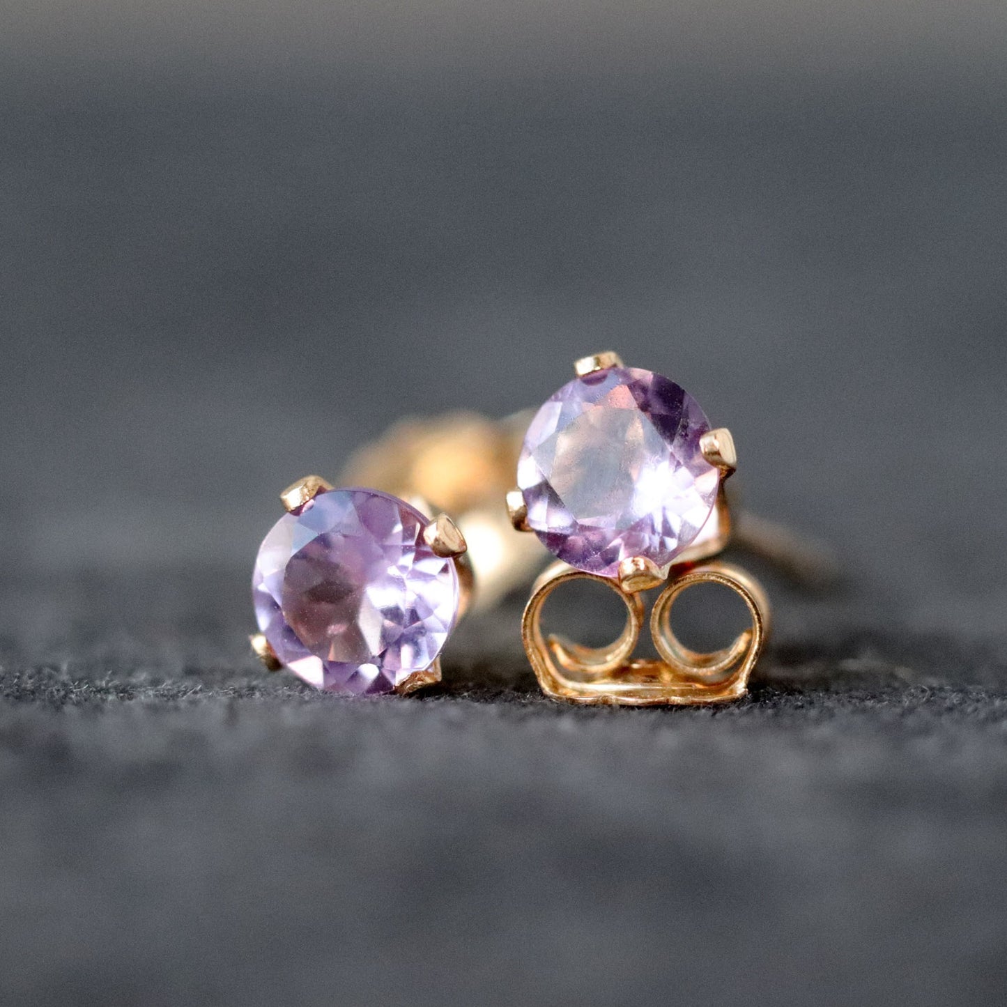 Brazilian Amethyst Stud Earrings