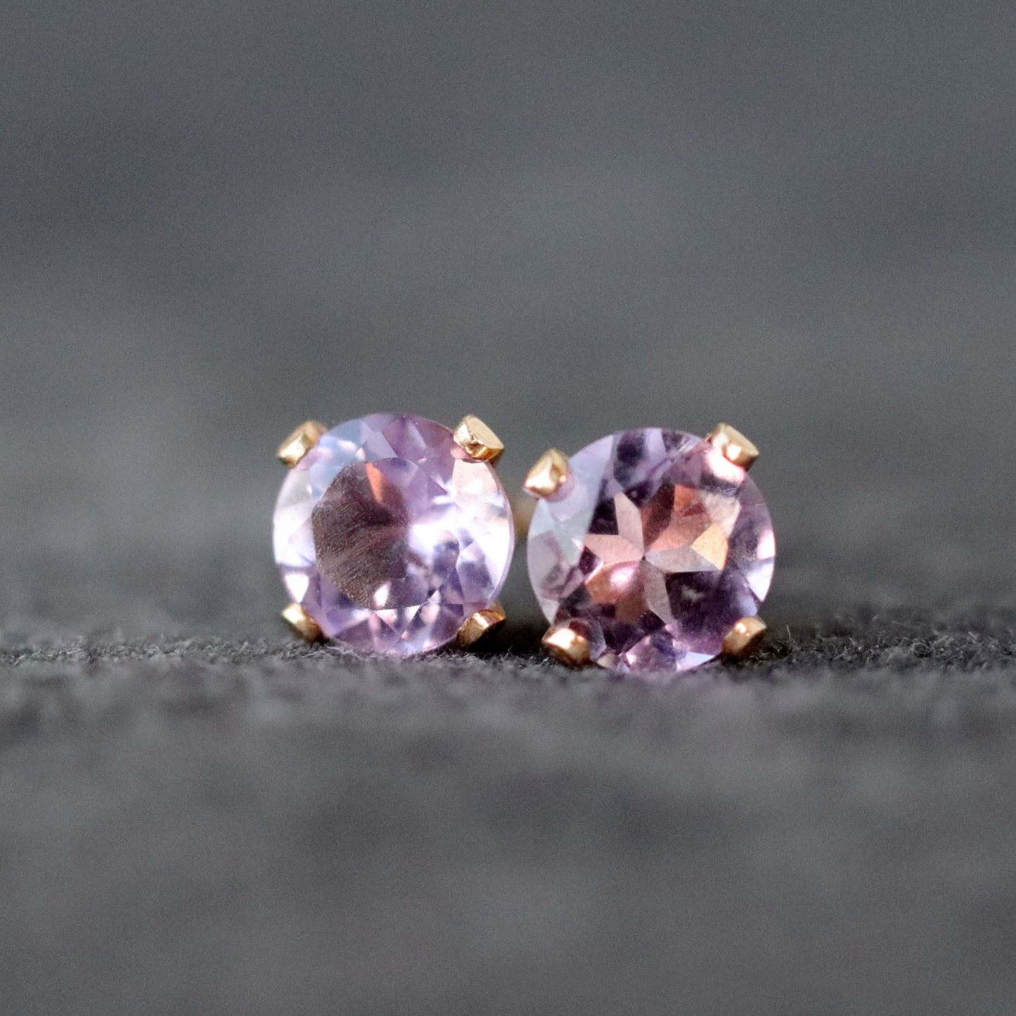 Brazilian Amethyst Stud Earrings