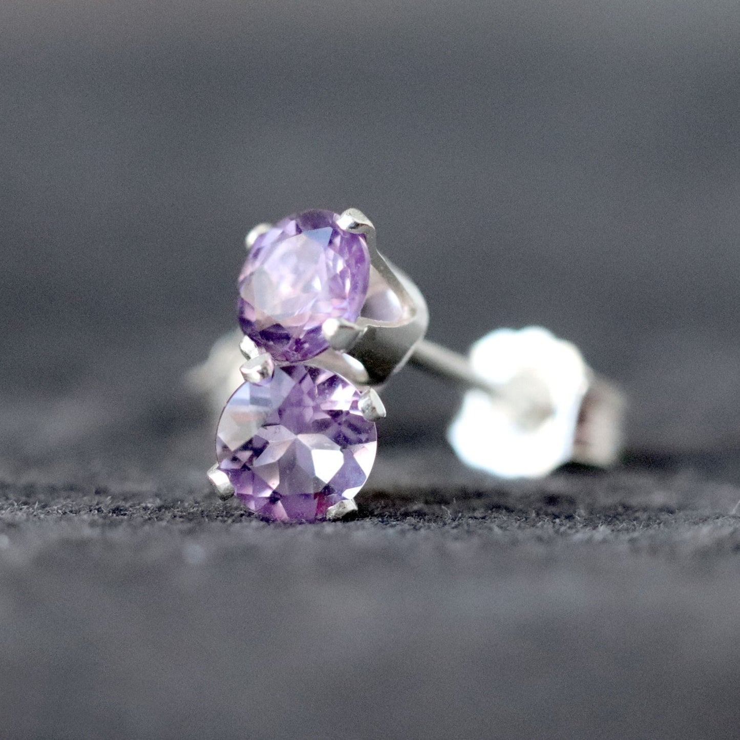 Brazilian Amethyst Stud Earrings