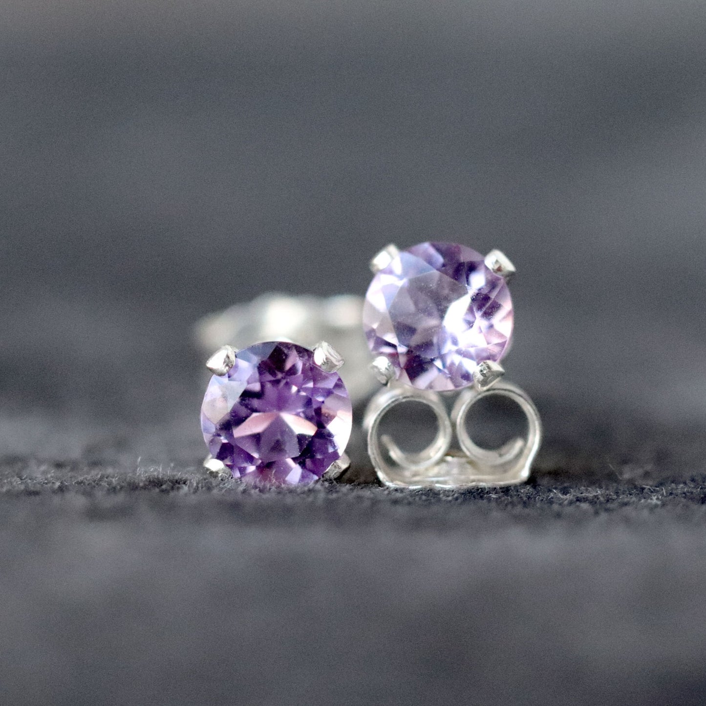 Brazilian Amethyst Stud Earrings