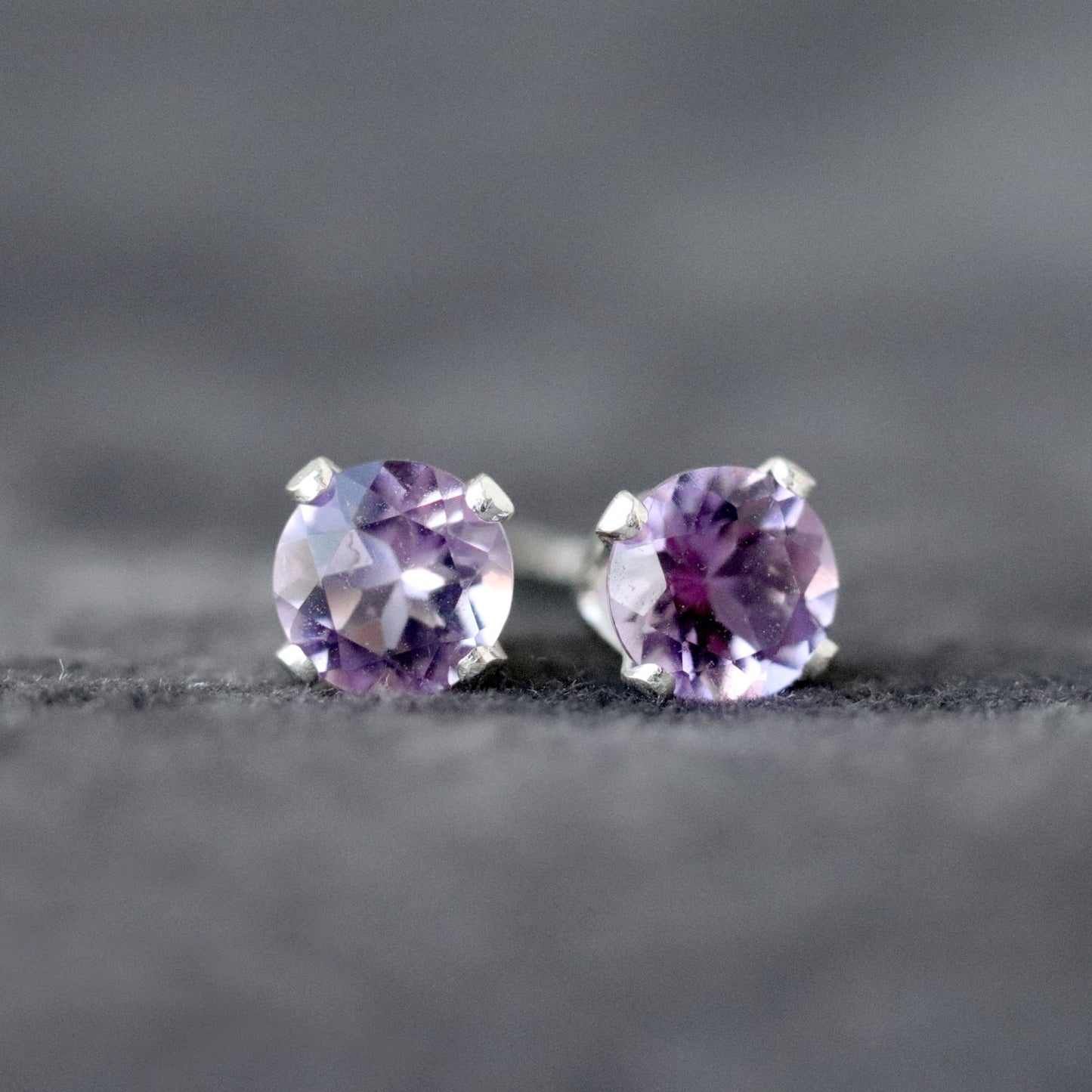 Brazilian Amethyst Stud Earrings