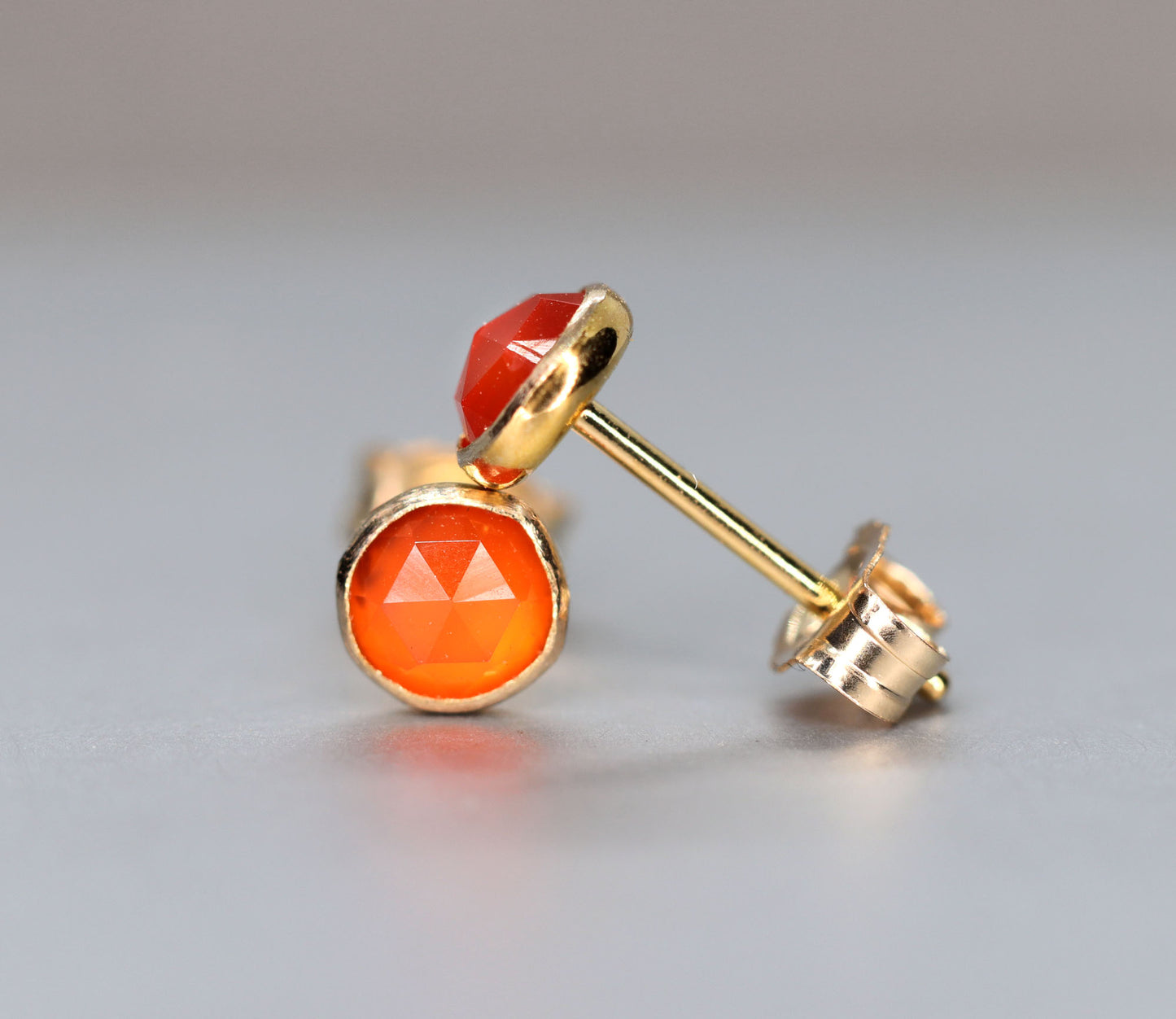 Orange Carnelian Stud Earrings