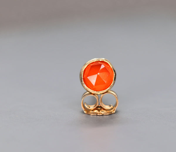 Orange Carnelian Stud Earrings