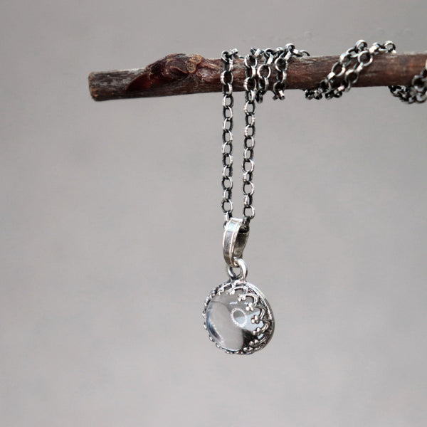 Crystal Quartz Necklace, Rock Crystal Pendant