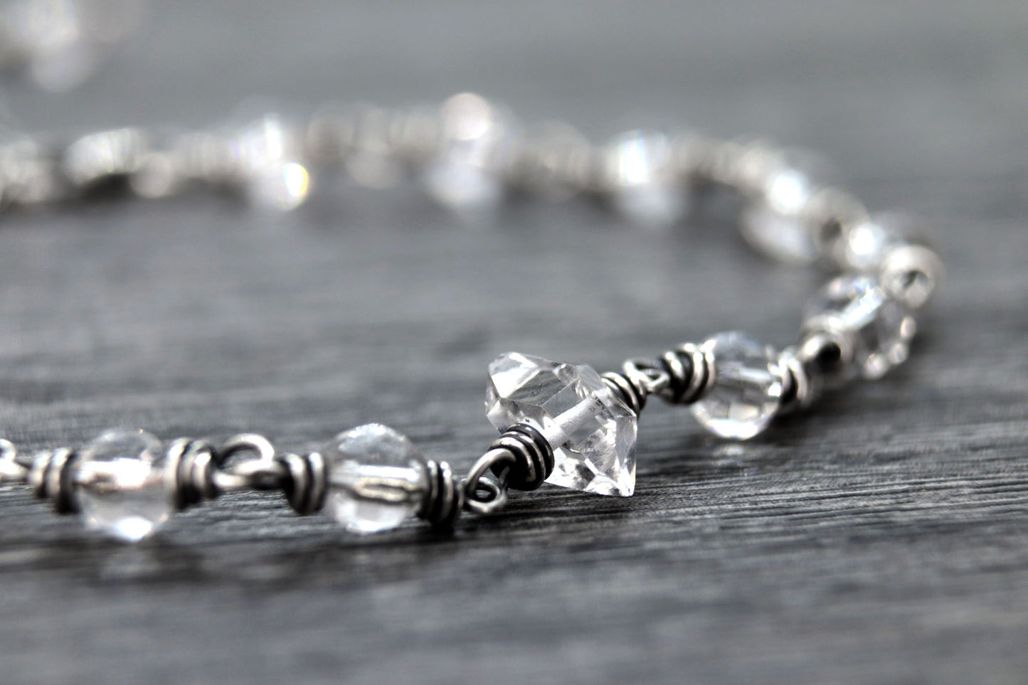 Herkimer Diamond & Crystal Quartz Bracelet