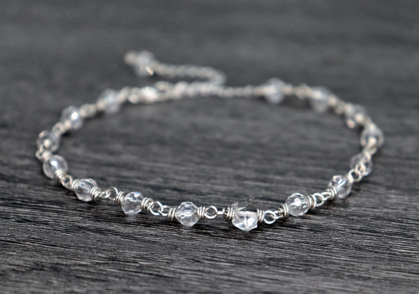 Herkimer Diamond & Crystal Quartz Bracelet