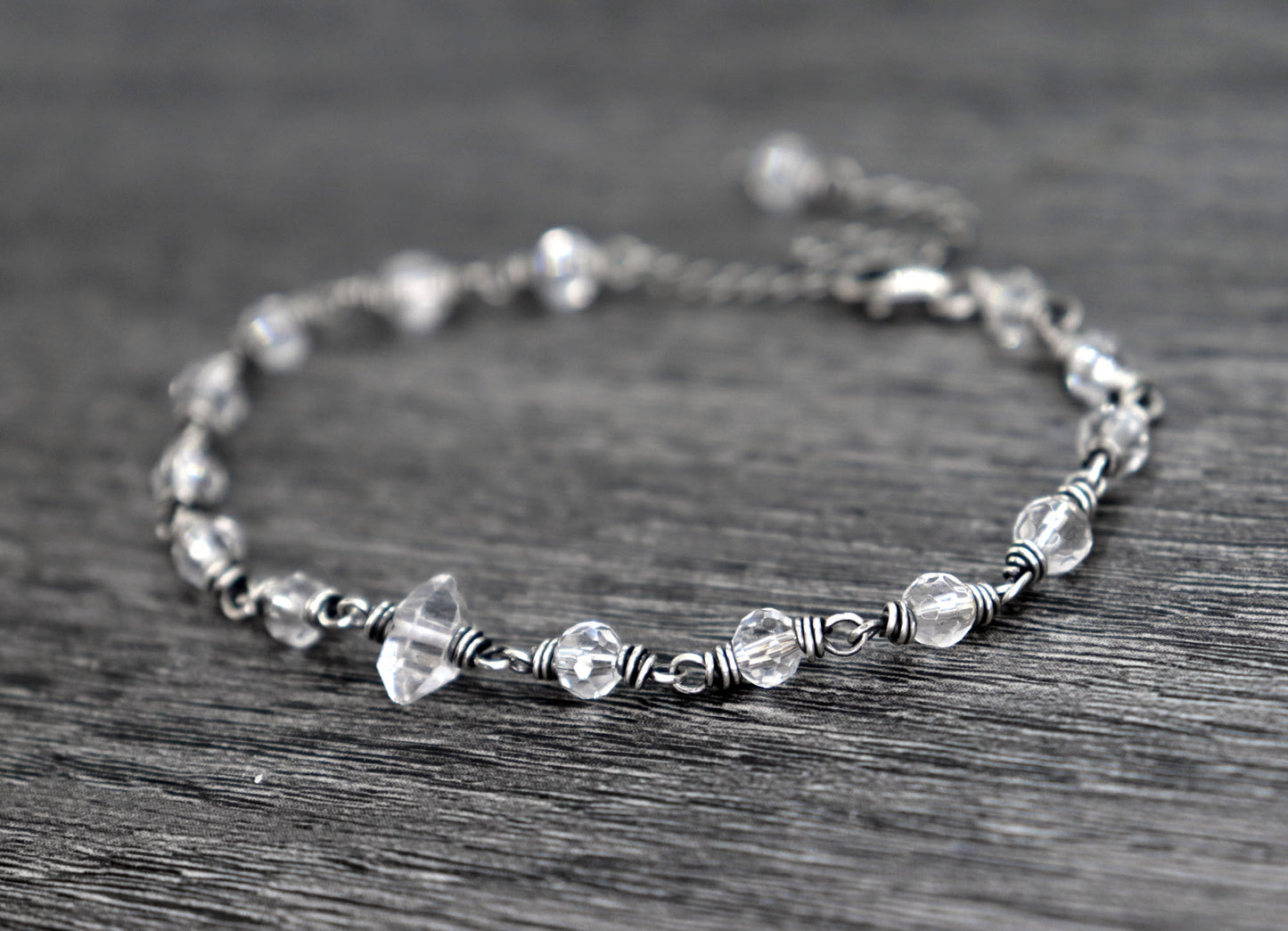 Herkimer Diamond & Crystal Quartz Bracelet