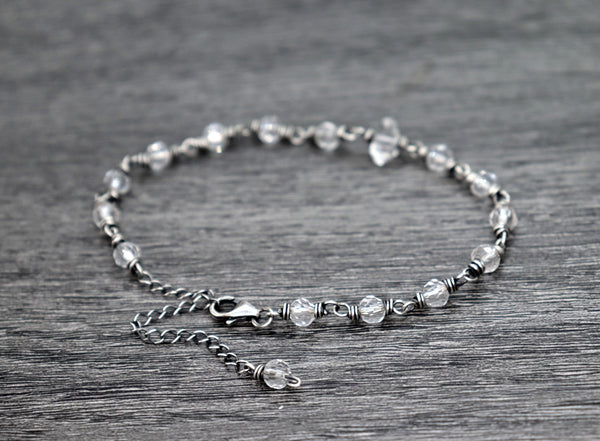 Herkimer Diamond & Crystal Quartz Bracelet