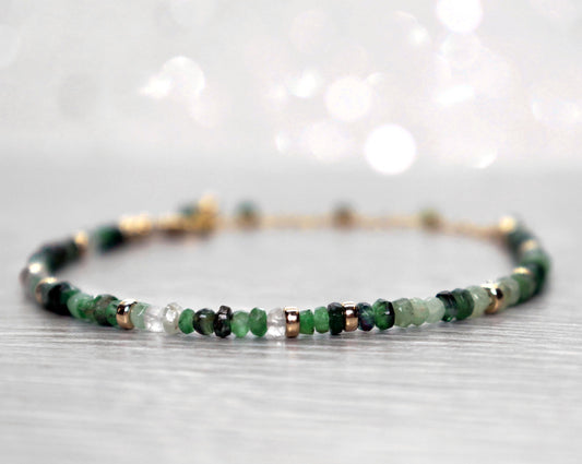 Emerald Bracelet, May Birthstone Bracelet