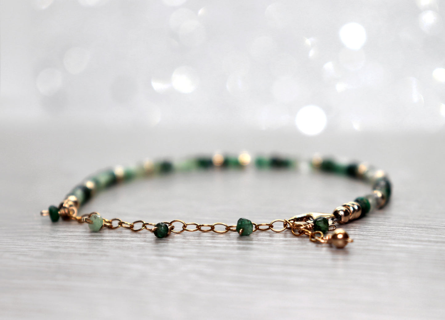 Emerald Bracelet, May Birthstone Bracelet