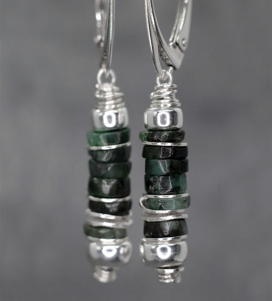 Emerald Lever Back Earrings