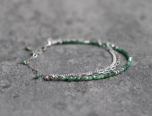 Emerald Multi Strand Bracelet